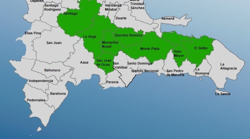 COE eleva a ocho las provincias en alerta verde por lluvias