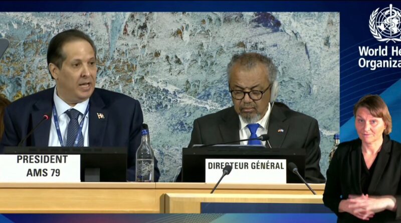 Ministro Víctor Atallah toma posesión como presidente de la Asamblea Mundial de la Salud