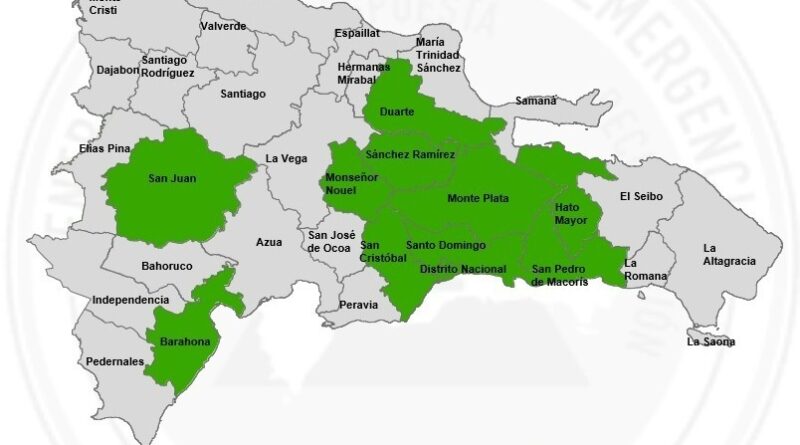 El COE aumenta a 11 las demarcaciones en alerta verde por las lluvias